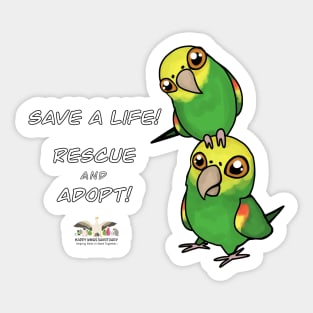 Save a Life!  Rescue & Adopt ~ Double Yellow-Headed Amazon Sticker